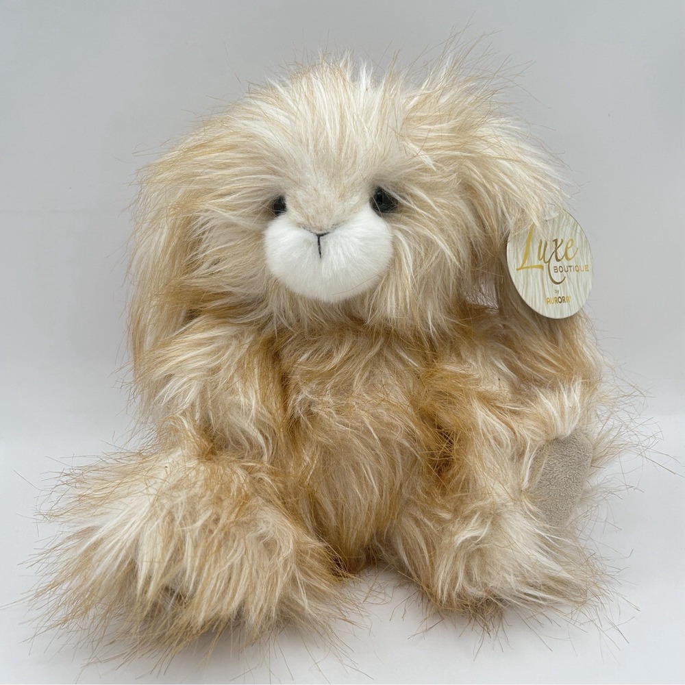 NEW‎ Aurora World Luxe Boutique Agnes Tan Bunny Plush 7.5" Stuffed Animal Toy